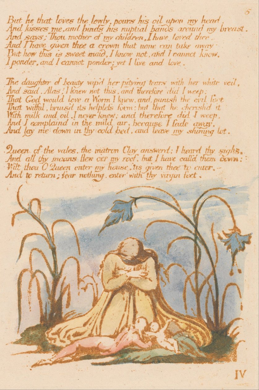 Kniha Thel, talíř 7, od William Blake