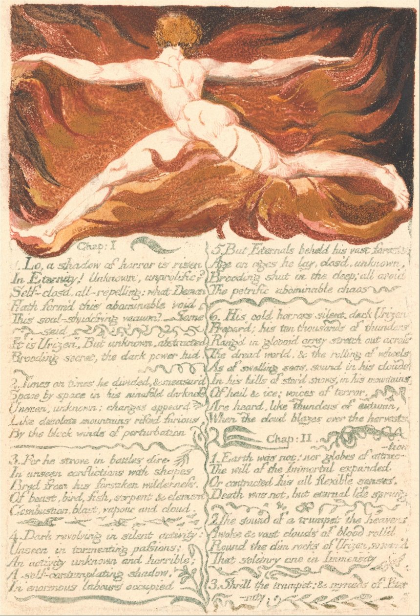 První kniha Urizena, talíř 3, kapitola- 1. . . . (Bentley 3) od William Blake