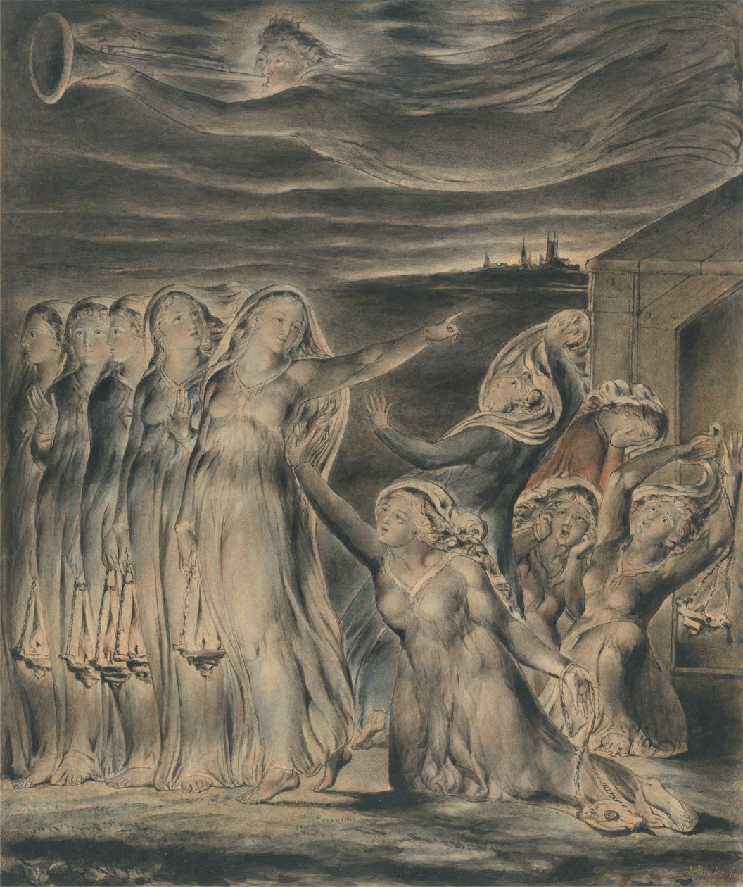 Podobenství o moudrých a pošetilých pannách od William Blake