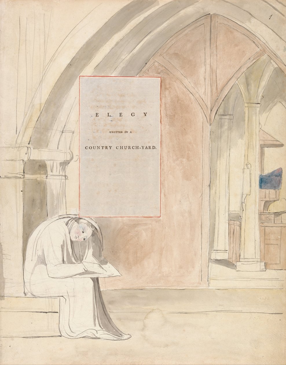 The Poems of Thomas Gray, Design 105, Elegy Written in a Country Church-Yard. od William Blake