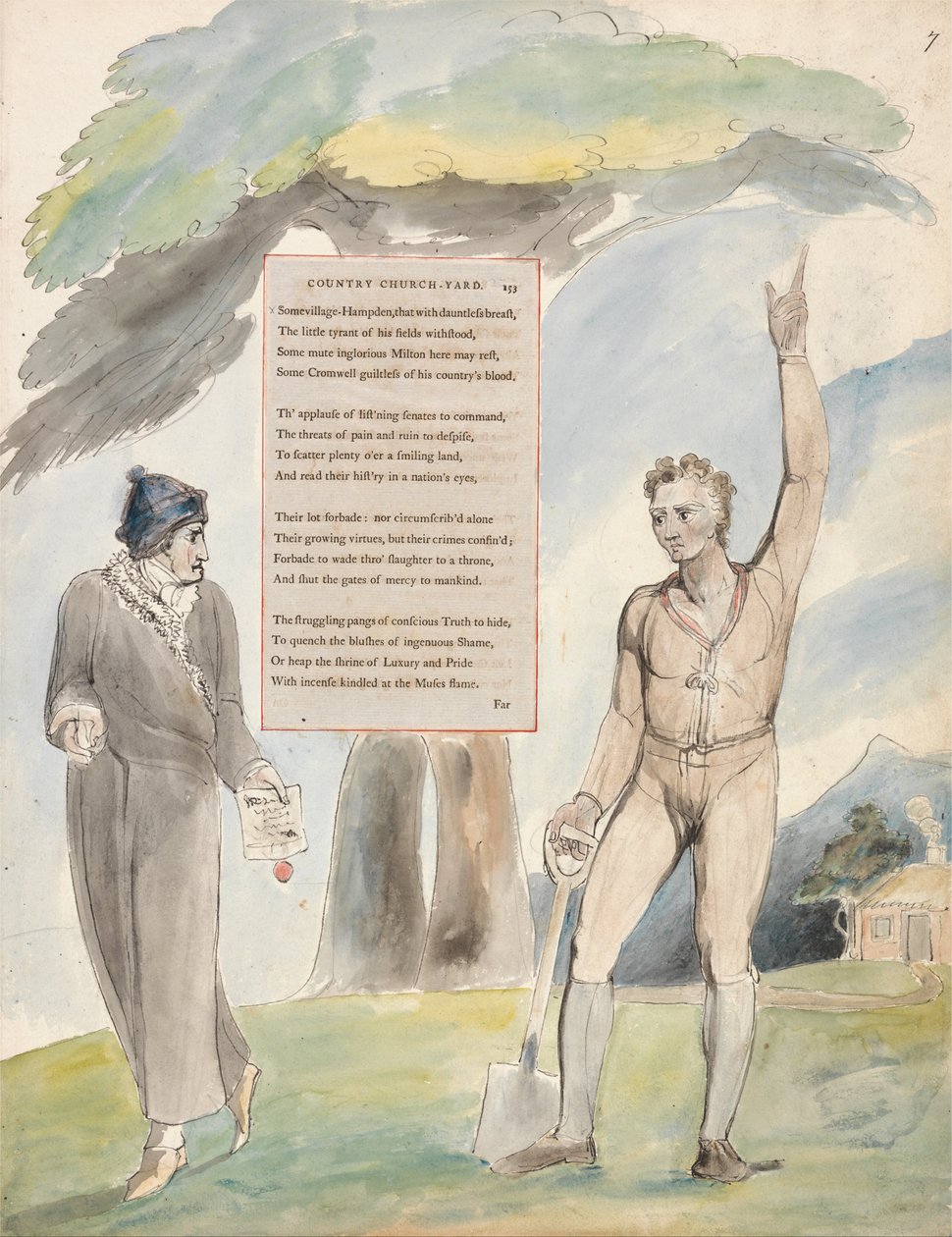 The Poems of Thomas Gray, Design 111, Elegy Written in a Country Church-Yard. od William Blake