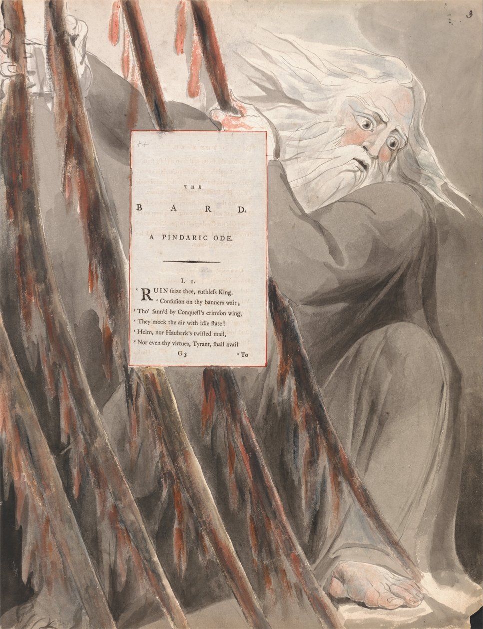 Básně Thomase Graye, Design 55, The Bard. od William Blake
