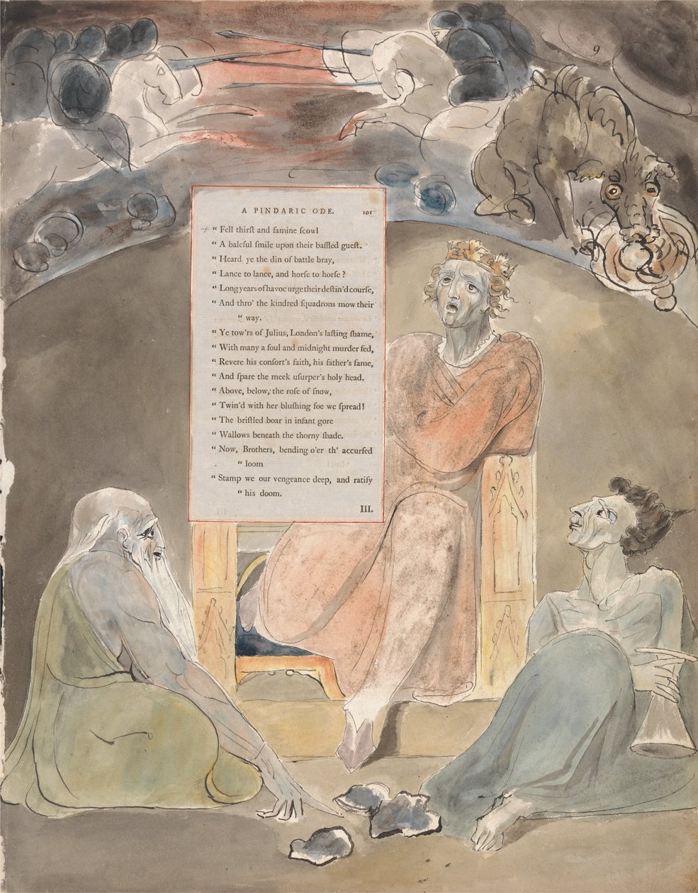 Básně Thomase Graye, Design 61, The Bard. od William Blake