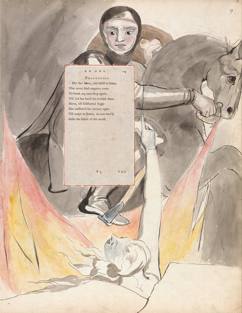 Básně Thomase Graye, Design 85, The Descent of Odin. od William Blake