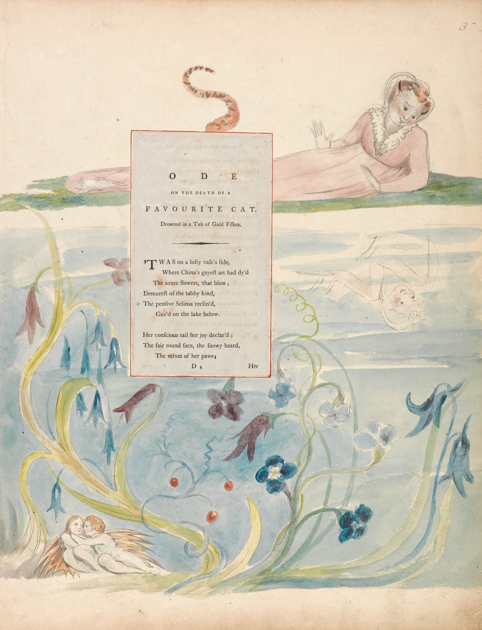 Básně Thomase Graye, Design 9, Óda na smrt oblíbené kočky. od William Blake