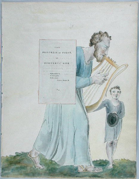 The Progress of Poesy, design 41 z The Poems of Thomas Gray, 1797-98 (wc s perem a černým inkoustem na papíře) od William Blake