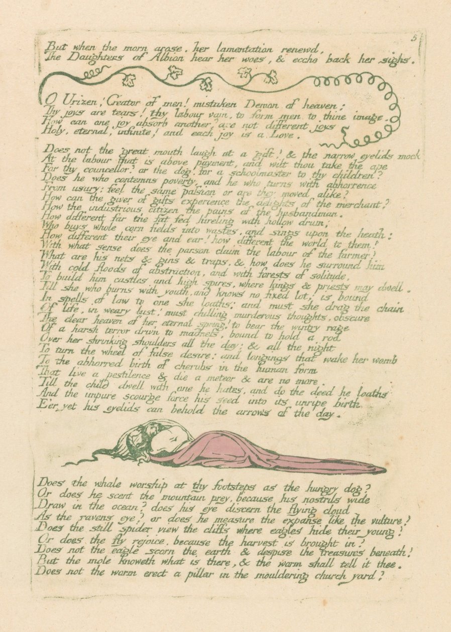 Vize Dcér Albionů, talíř 8, Ale když ráno vstalo. . . . od William Blake