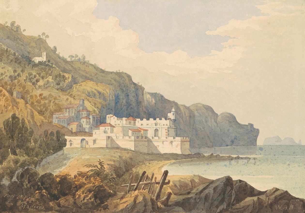 Fort St. Iago, Madeira, kolem roku 1850 od William Brenton Boggs