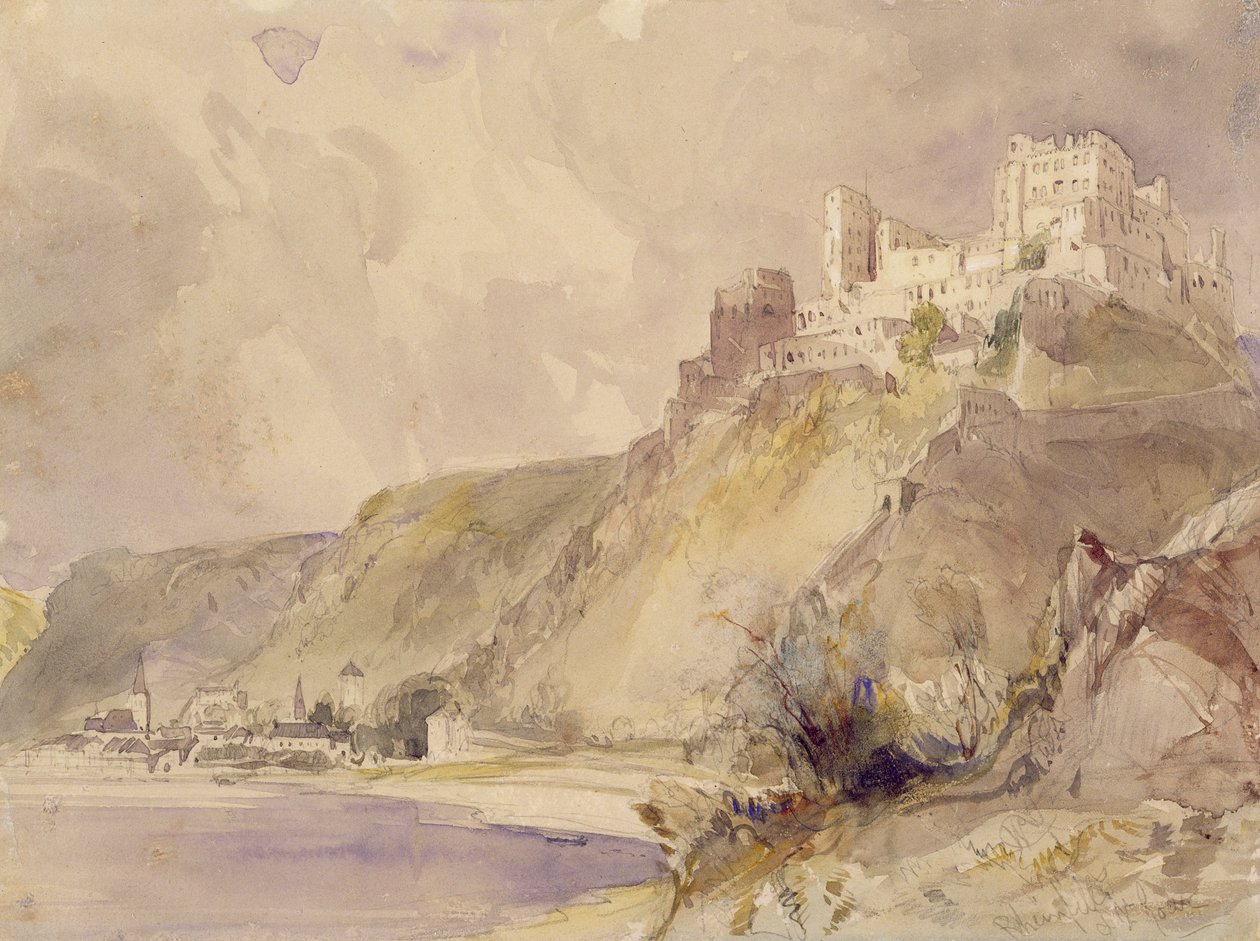 Rheinfels a St. Goar (wc na papíře) od William Callow