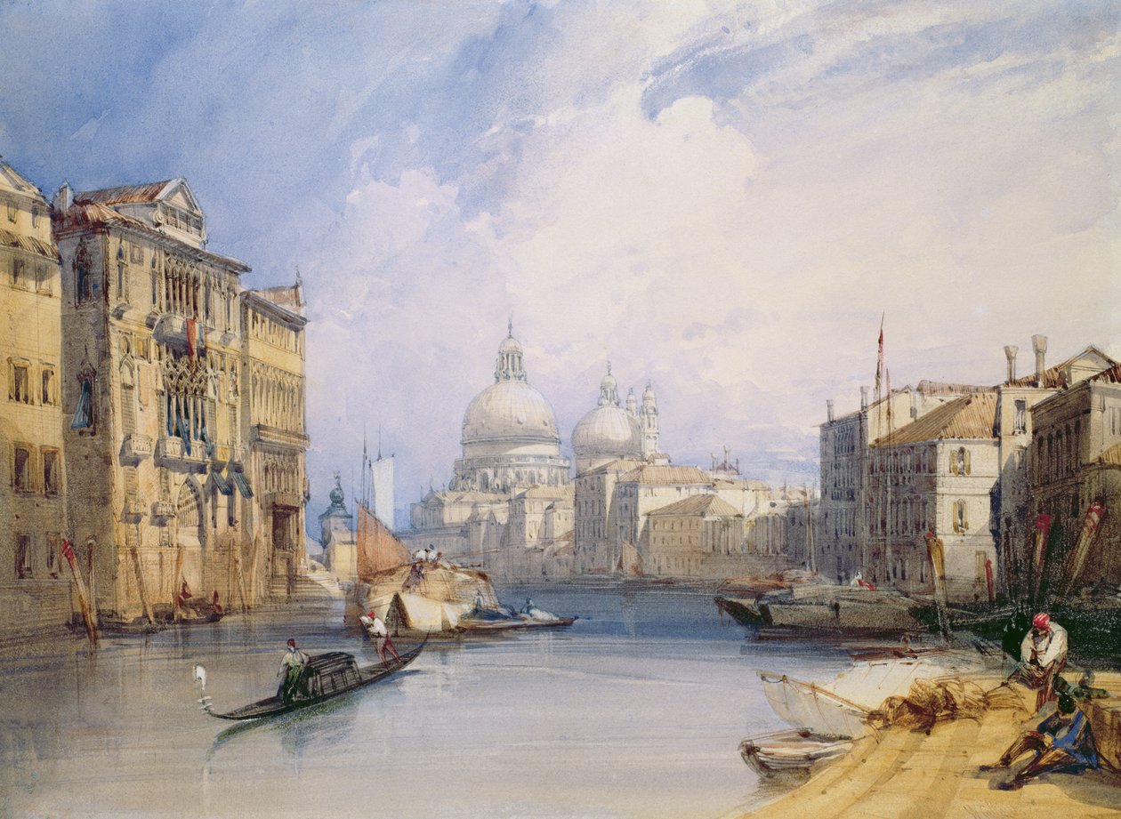 The Grand Canal, Benátky, 1879 (wc, barva těla a pero a inkoust na papíře) od William Callow