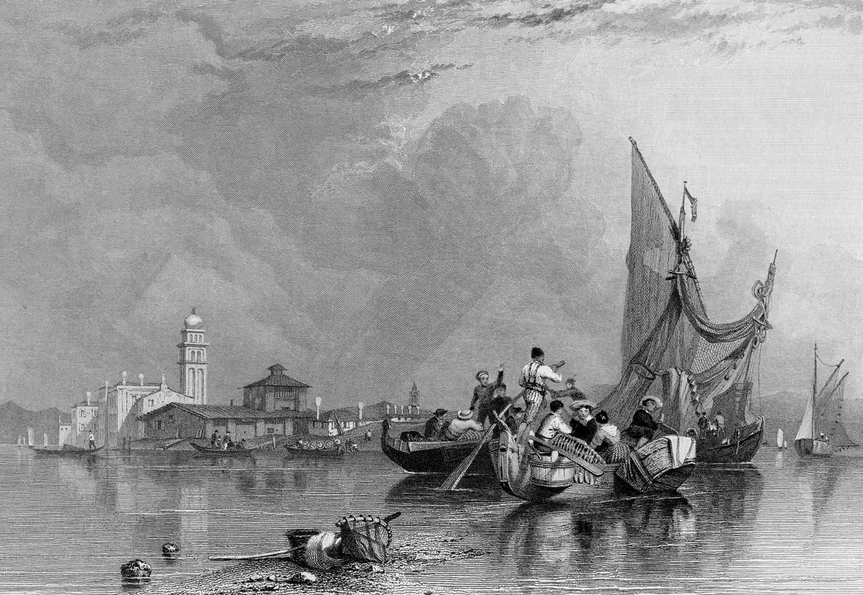 Murano, rytý Robert Wallis, 1836 od Clarkson Frederick Stanfield