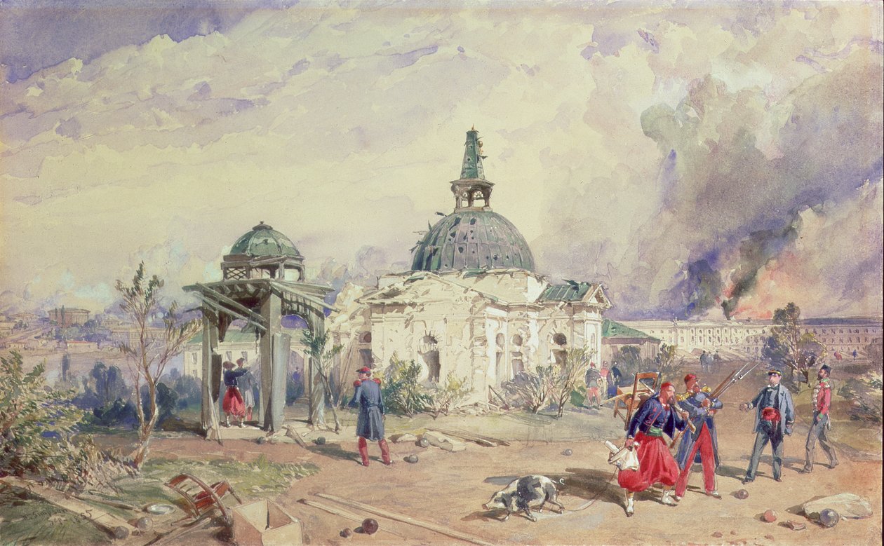 Pohled na Sebastopol, 1855 od William Crimea Simpson