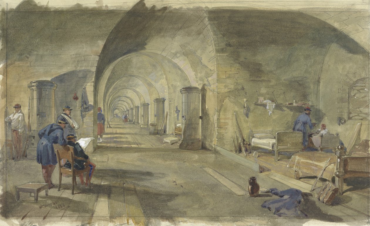 Interiér Fort Nicholas, Sebastopol, Krym od William Crimea Simpson