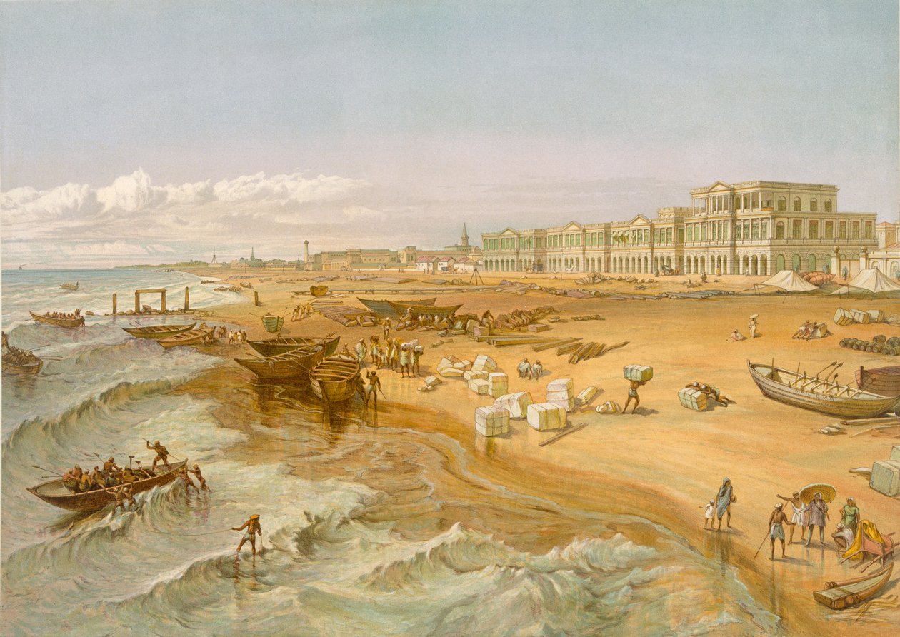 Madras, z knihy "India Ancient and Modern", 1867 od William Crimea Simpson
