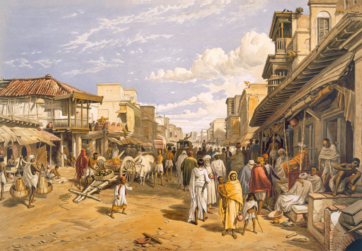 Silnice v Čitpore, z knihy "India Ancient and Modern", 1867 od William Crimea Simpson