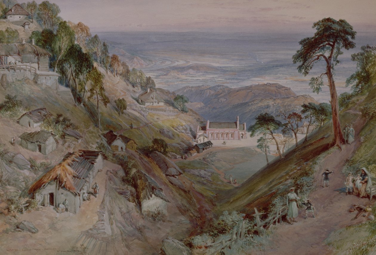 The Plains, Landour Church, Mussoorie, 1884 od William Crimea Simpson