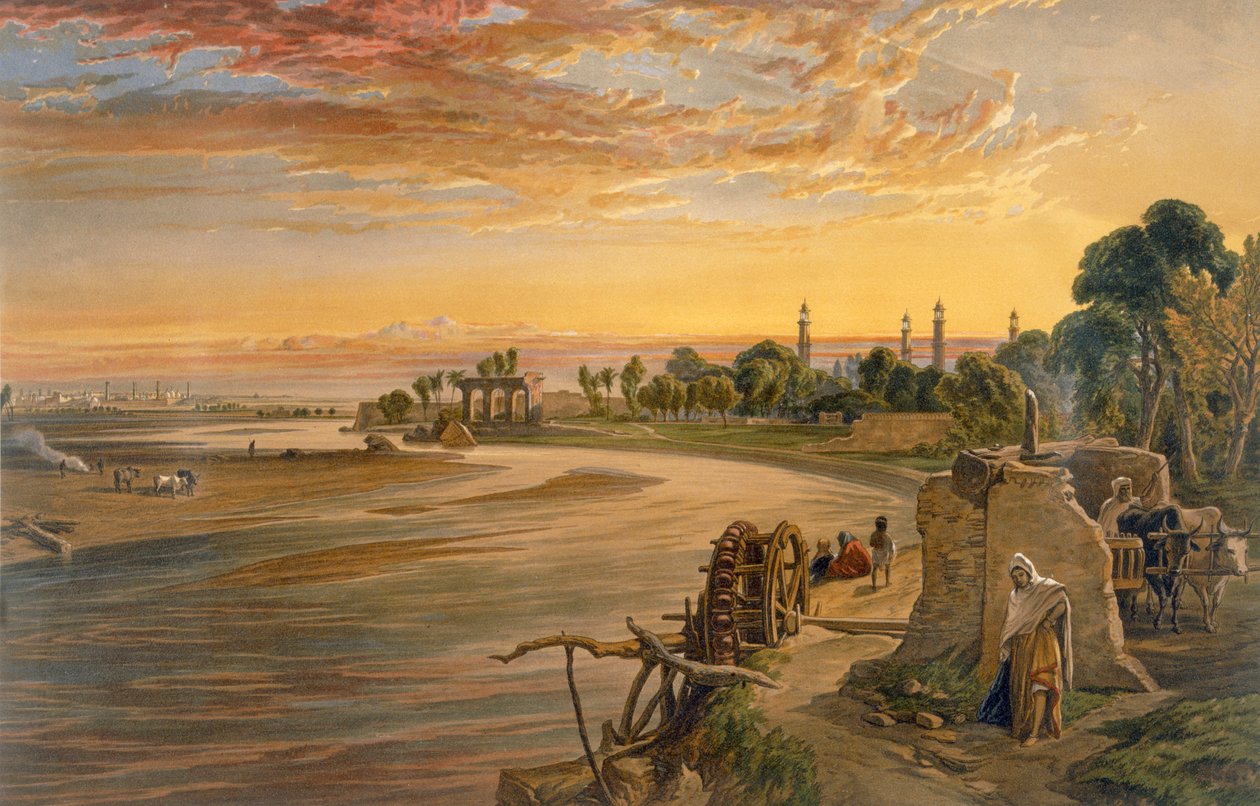 Řeka Ravee, z „Indie starověká a moderní“, 1867 od William Crimea Simpson