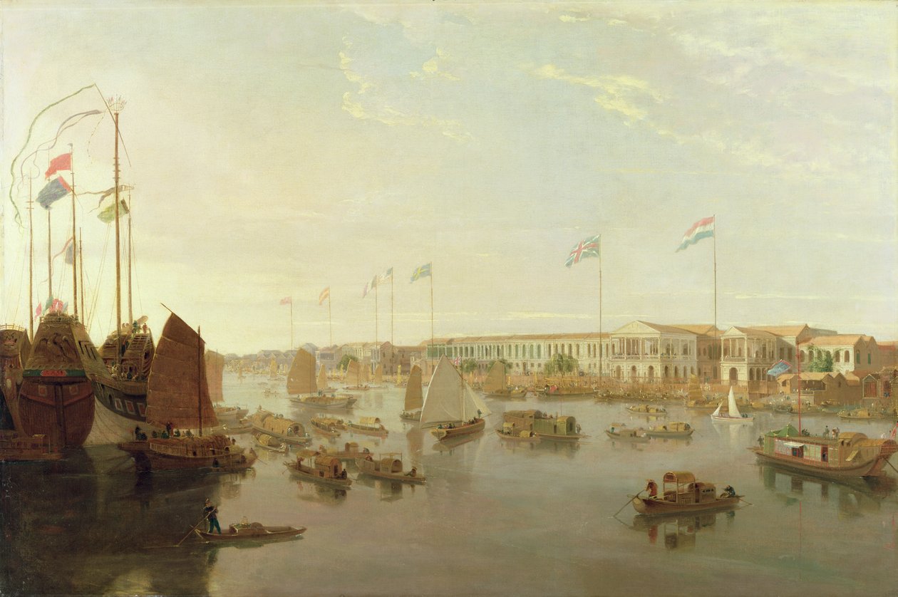 Evropské továrny, Kanton, 1806 od William Daniell
