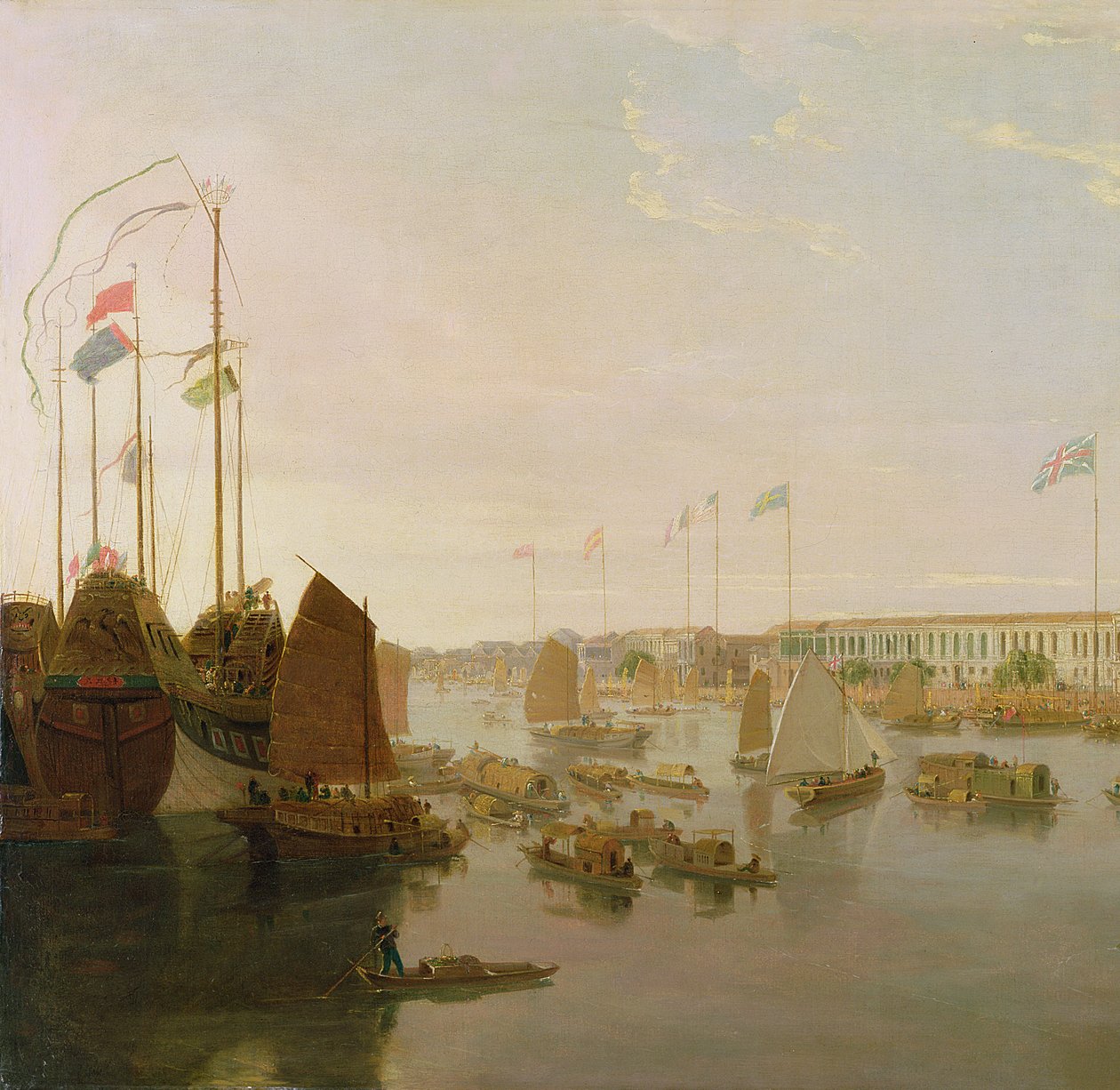 The European Factories, Canton, 1806 detail olej na plátně z 213854 od William Daniell