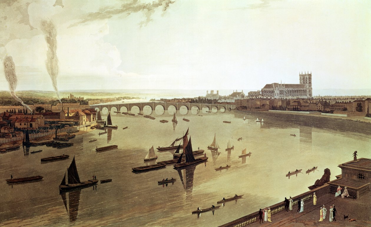 Westminster Bridge, z „General Views of London“, 1804 od William Daniell