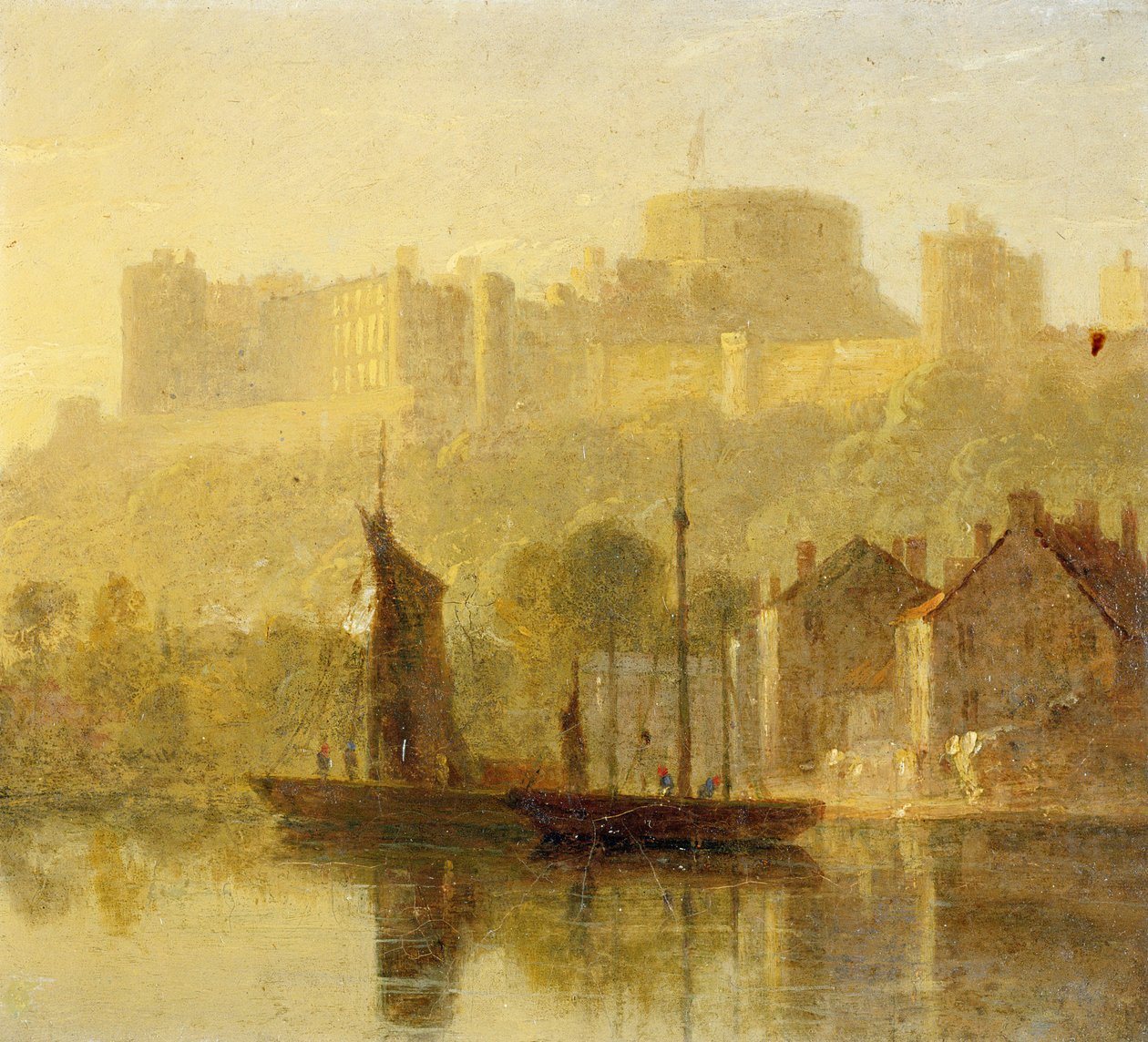 Hrad Windsor z Temže (olej na mlýnské desce) od William Daniell