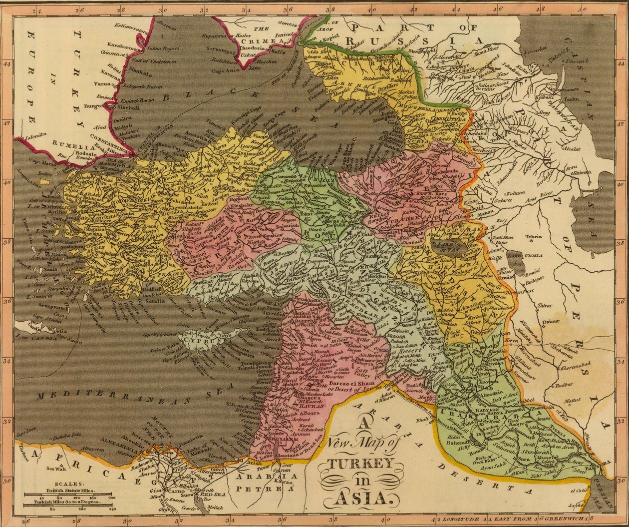 Nová mapa Turecka v Asii. od William Darton