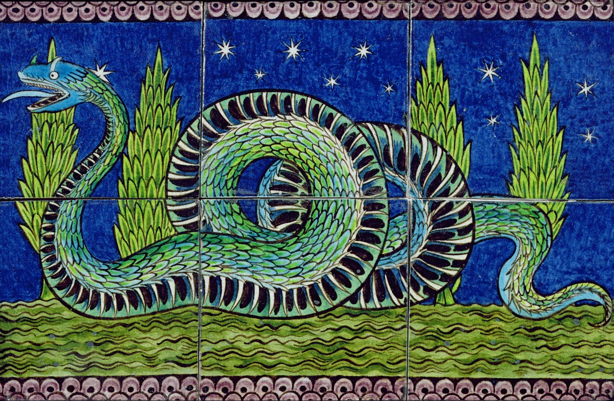 Dlaždicový panel Mythical Beast (keramický) od William de Morgan