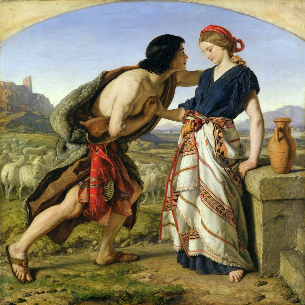 Setkání Jacoba a Rachel, 1853 (viz 141378) od William Dyce