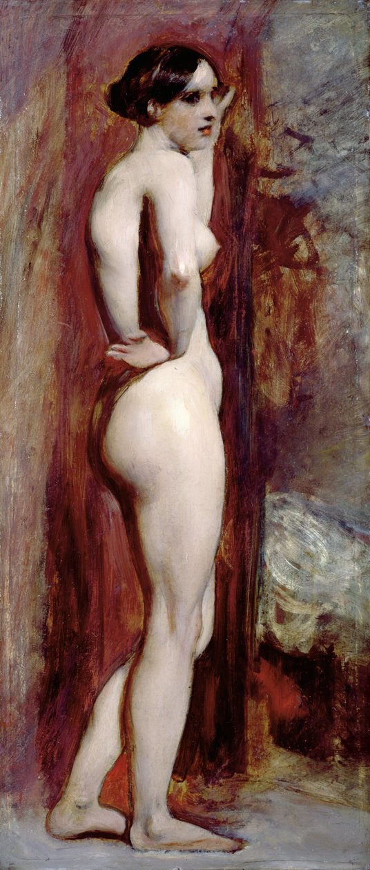 Ženský akt z boku, 1830 (olej na mlýnské desce) od William Etty