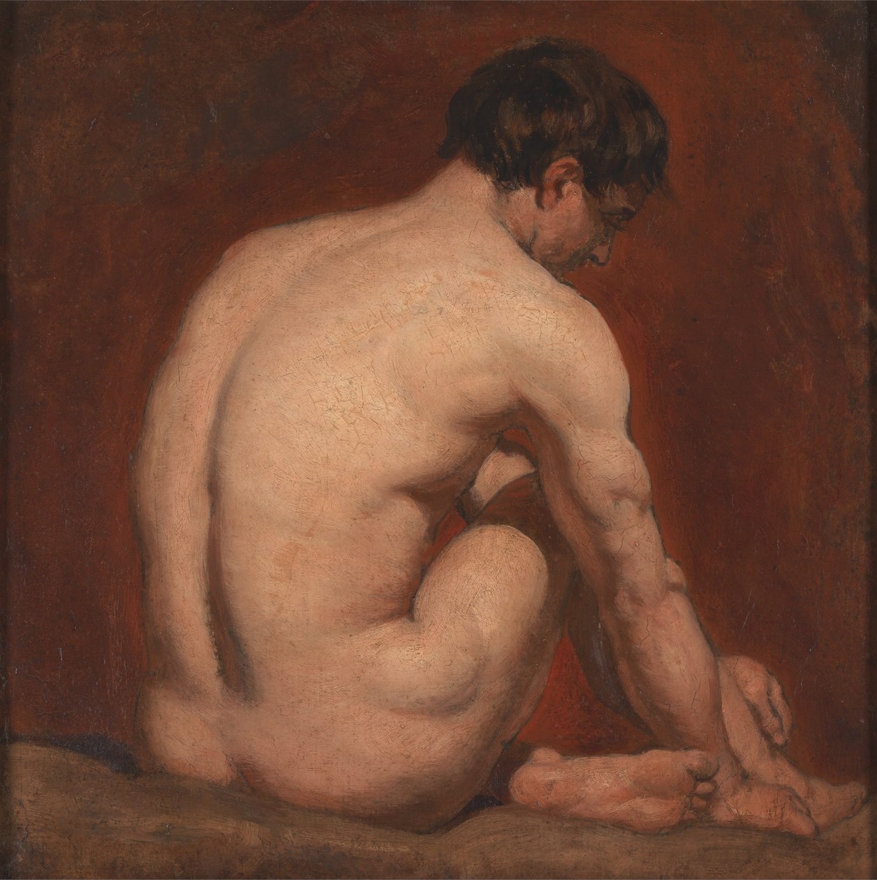 Mužský akt, klečící, zezadu od William Etty
