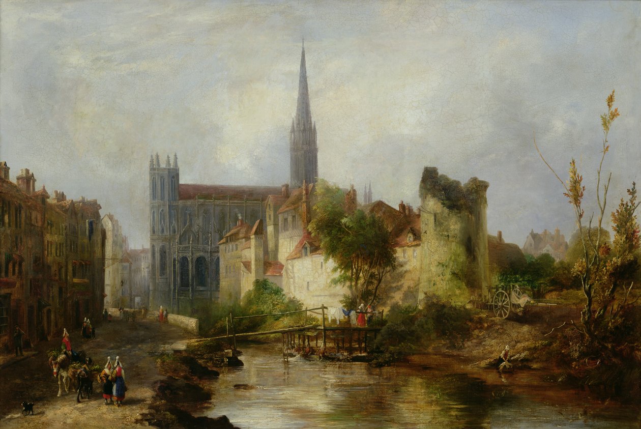 Pohled na kostel svatého Petra, Caen, 1841 od William Fowler