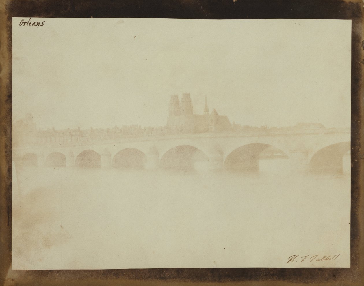 Most Orleans z jižního břehu Loiry. od William Henry Fox Talbot