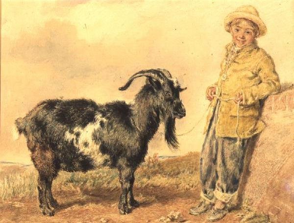 Chlapec a koza, 1836 (wc) od William Henry Hunt