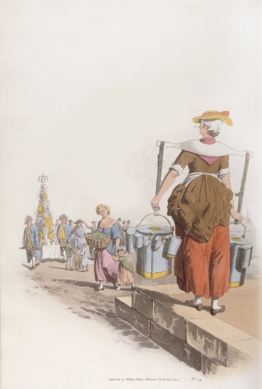 Milk Woman, od Costume of Britain, c.1819 od William Henry Pyne