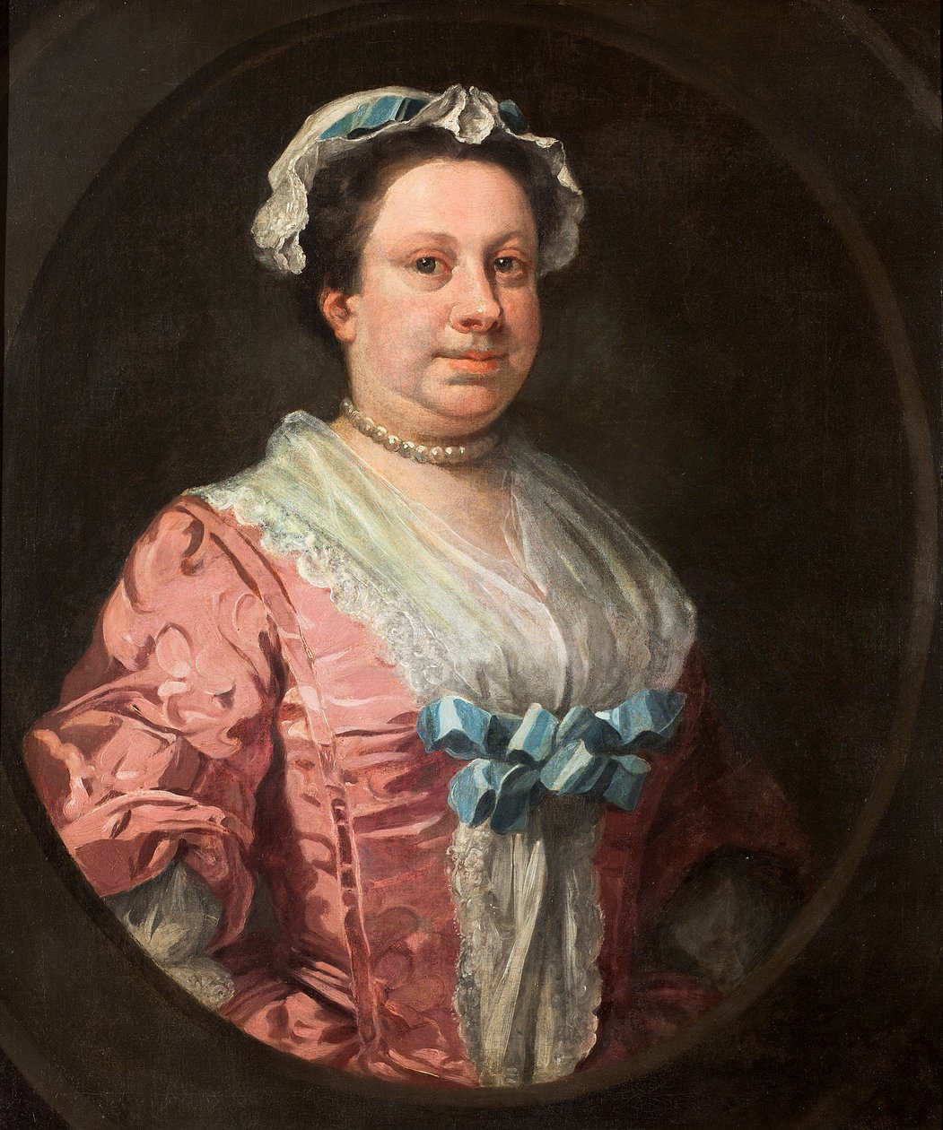 Portrét umělcovy sestry Anne Hogarthové (1701-1771) aneb Dáma v růžovém taftu od William Hogarth