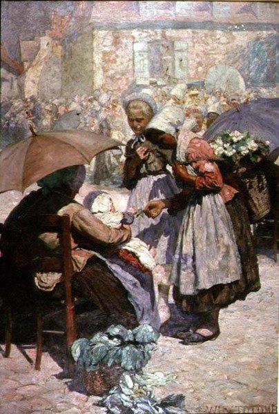 Den trhu, Etaples od William Holt Yates Titcomb