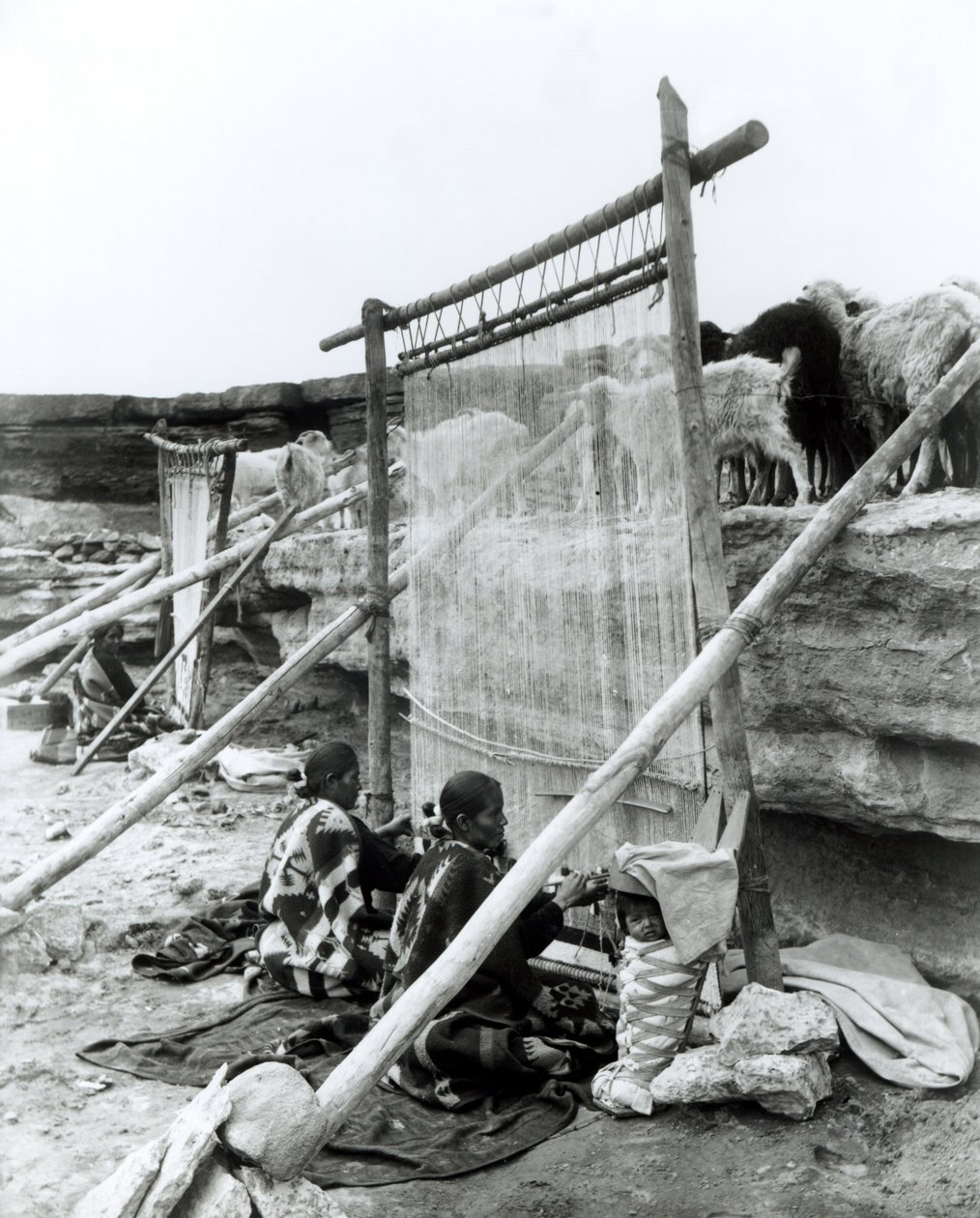Tkalci z kmene Navajo, cca 1914 od William Carpenter