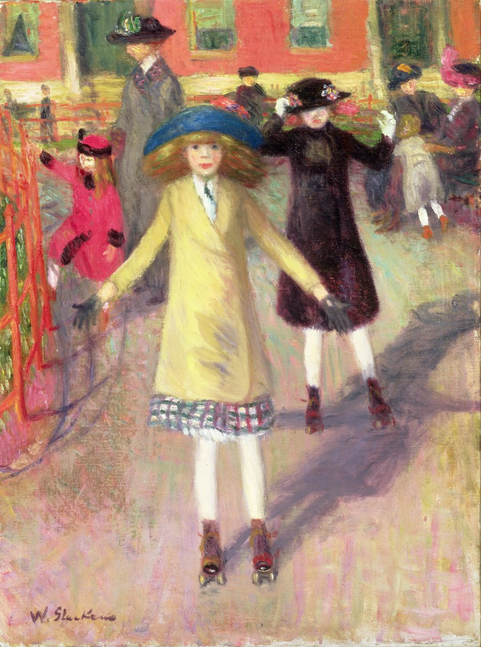 Dětské kolečkové bruslení, c.1918-21 od William James Glackens