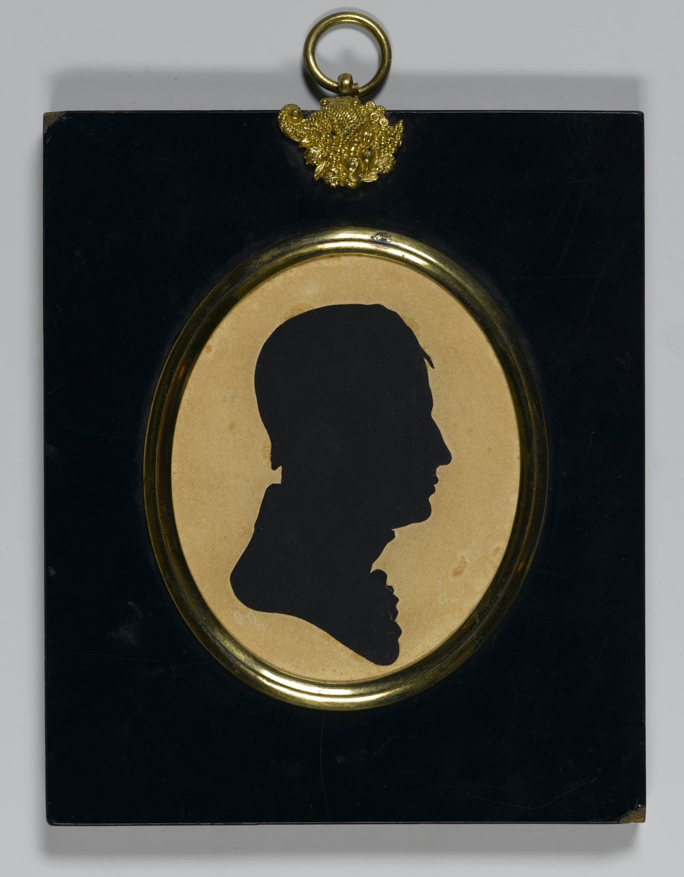 Profil muže, cca 1835 (papír v papírovém rámu s mosazí) od William James Hubard