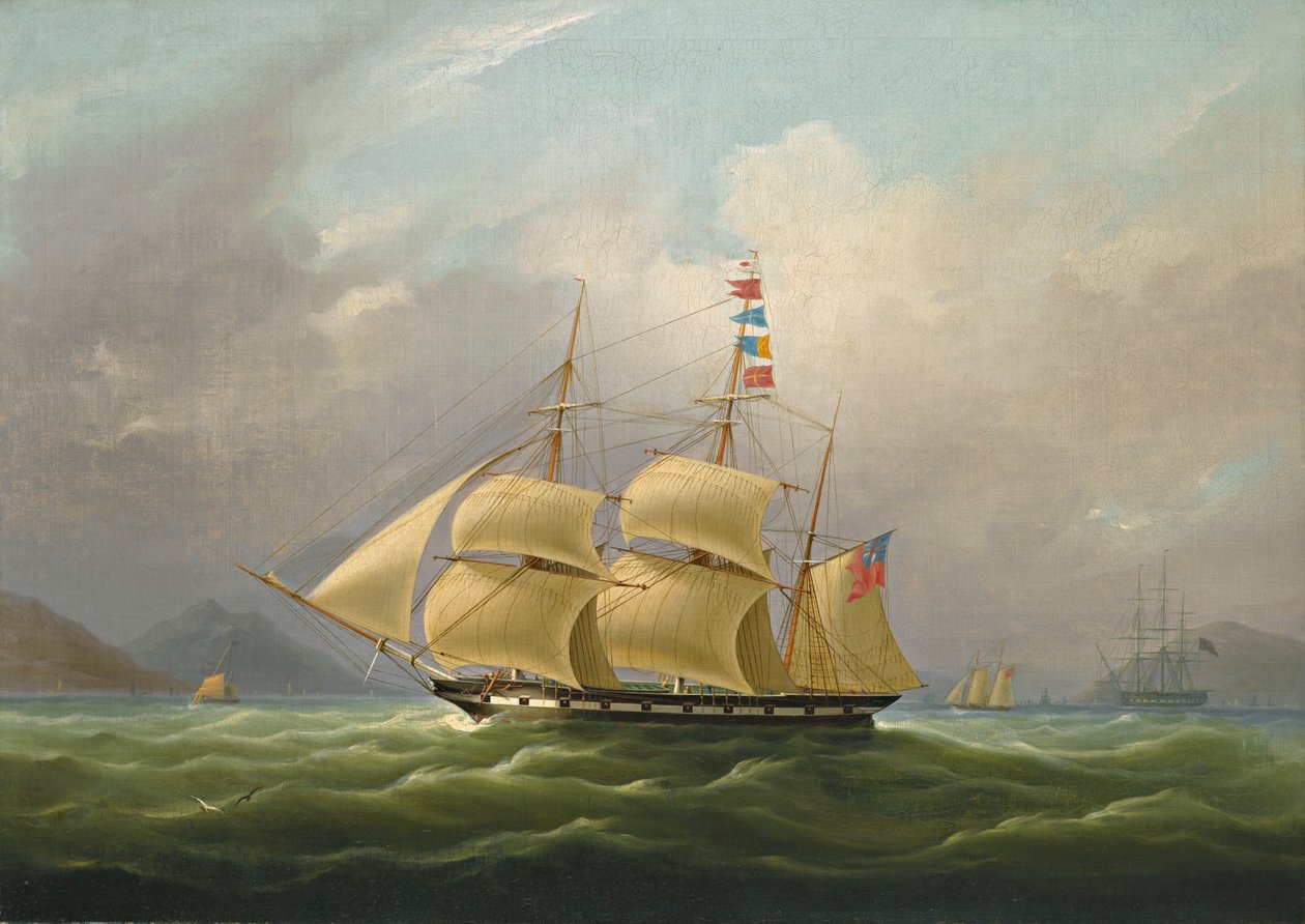 Barque „Sylph“, patřící panu Alexandru Robertsonovi z Macaa, Čína od William John Huggins