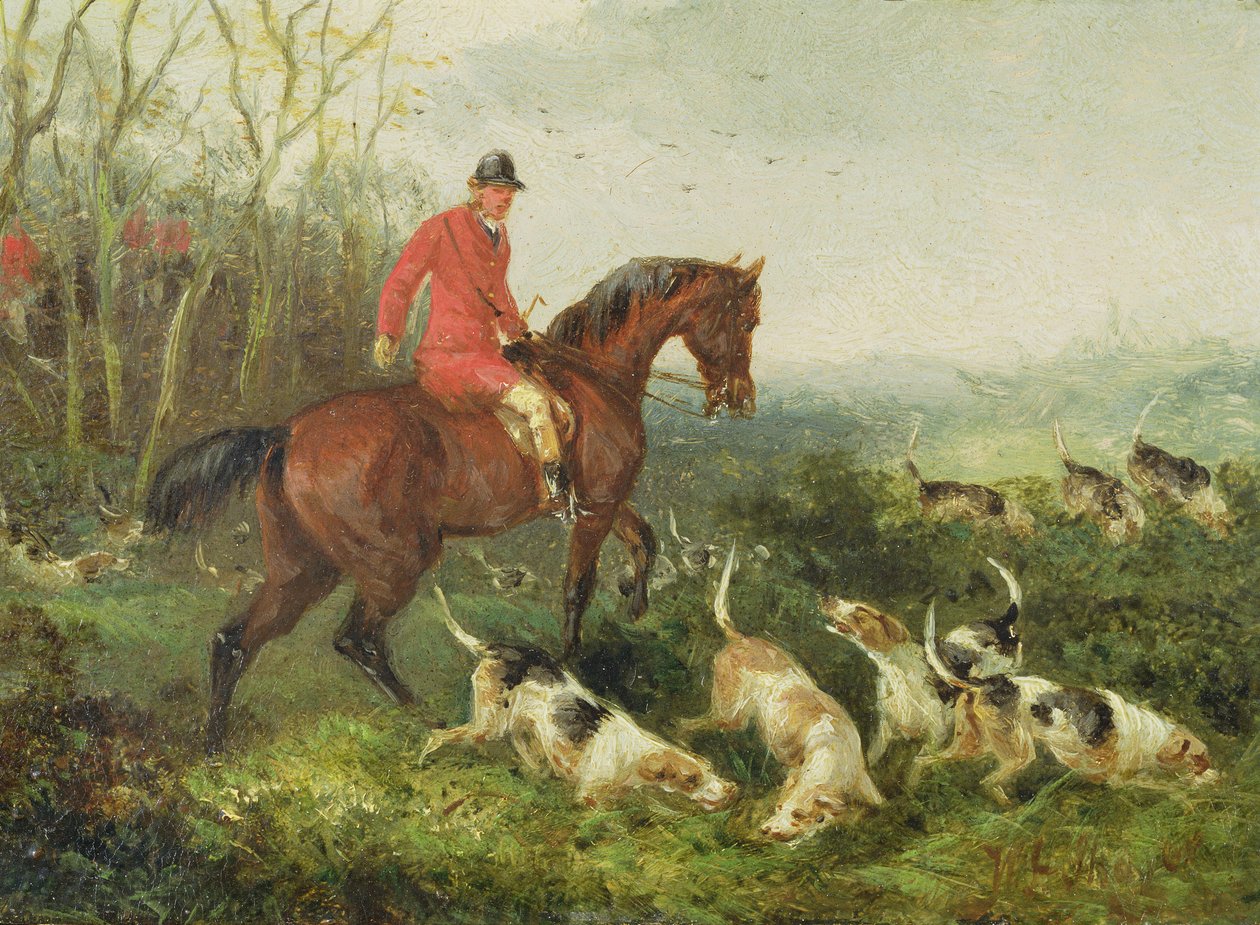Foxhunting: At Cover (olej na desce) od William Joseph Shayer