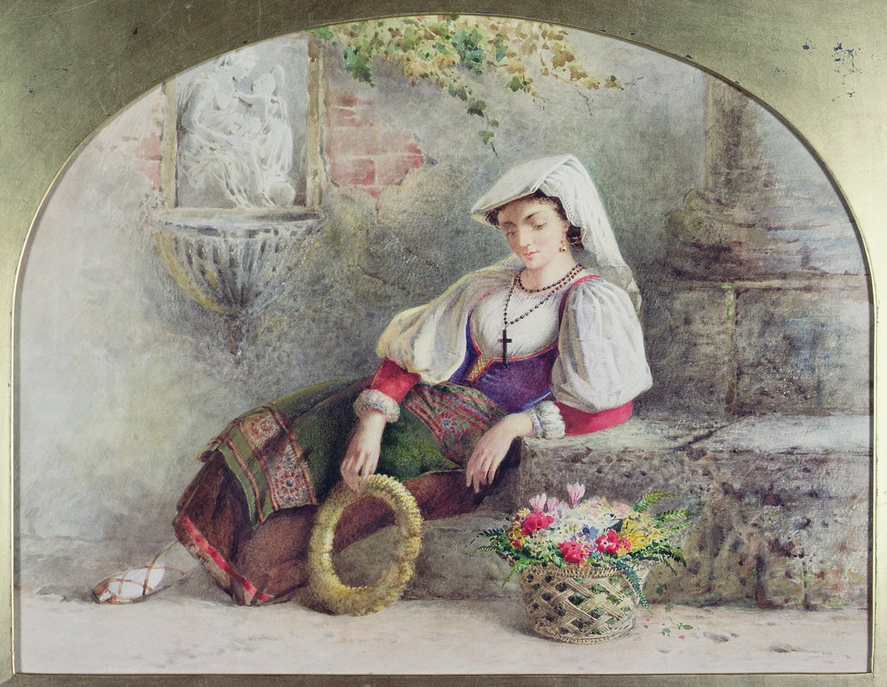 A Contadina Reposing (kresba) od William Linnaeus Casey