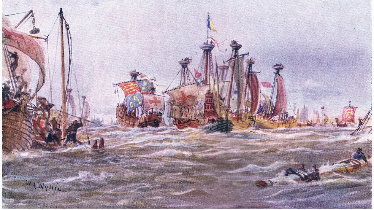 Bitva u Sluys 1340 n. l., 1915 od William Lionel Wyllie