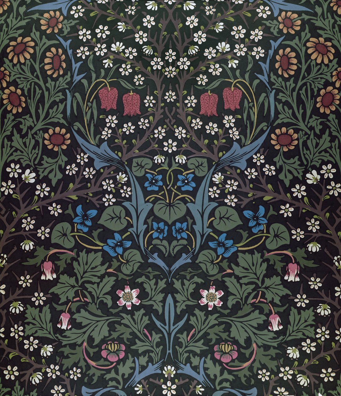 Design tapety "Blackthorn", 1892 od William Morris