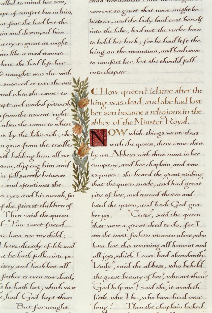 Jeden ze dvou fragmentů z Lancelot du Lac (re 223039) od William Morris