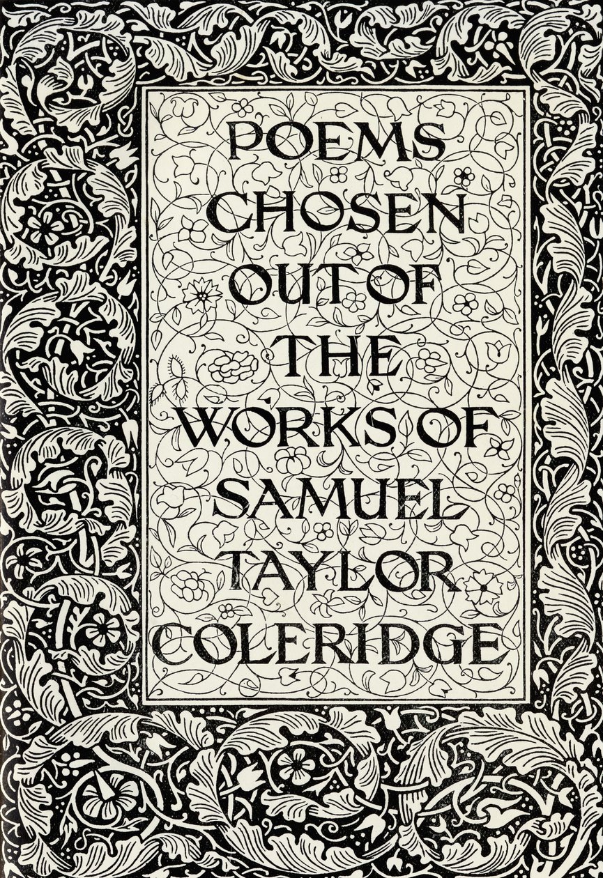 Dekorace stránky pro „Básně vybrané z díla Samuela Taylora Coleridge“, vydané nakladatelstvím Kelmscott Press od William Morris
