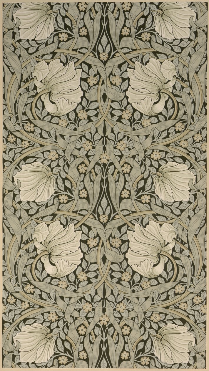 Design tapety Pimpernel, 1876, výrobce Jeffrey & Co, Islington, od William Morris