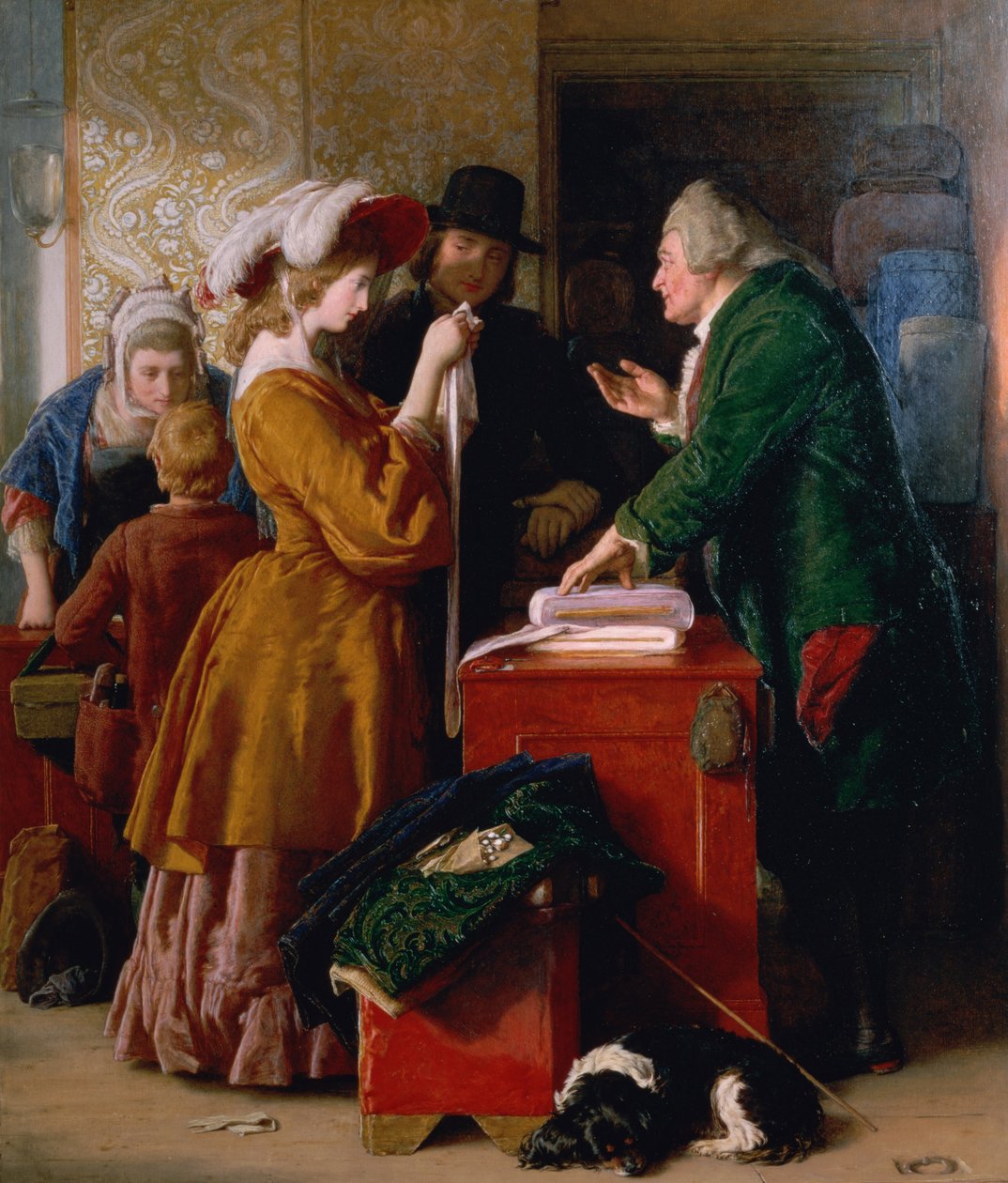 Výběr svatebních šatů, z kapitoly 1 „Vikář z Wakefieldu“ od Olivera Goldsmitha od William Mulready