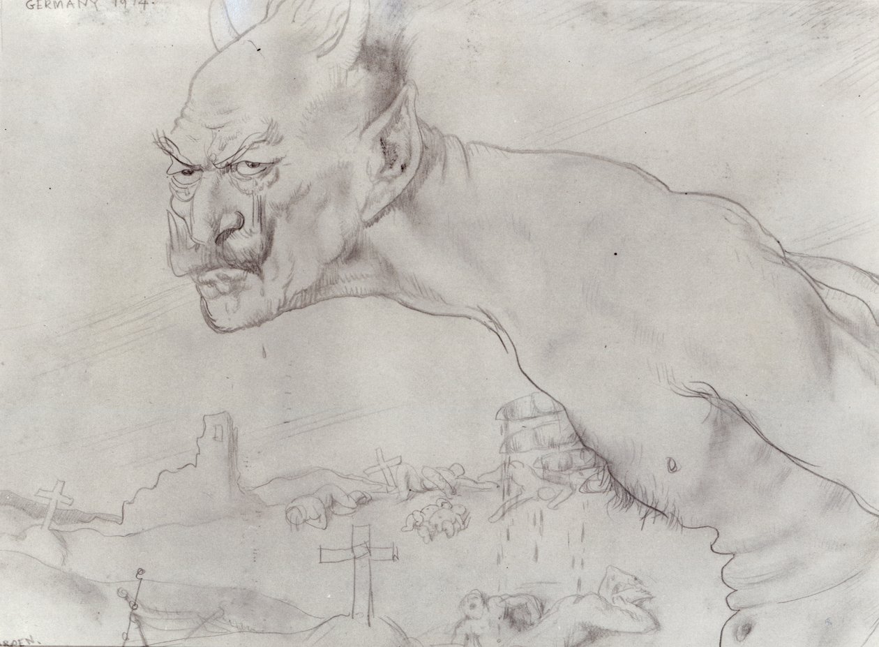Kaiser Wilhelm jako ďábel, 1914 od William Orpen