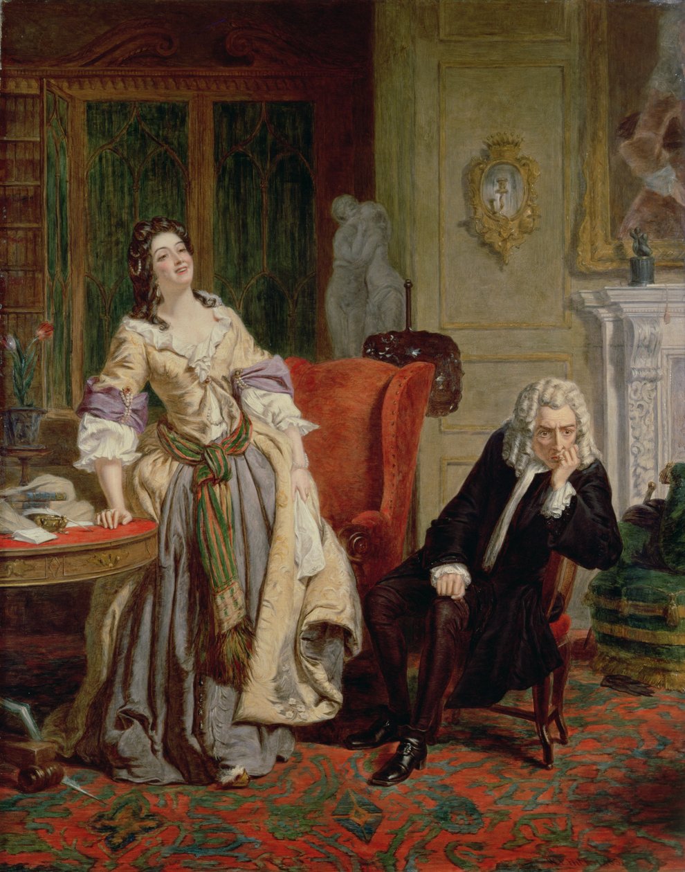 Zamítnutý básník: Alexander Pope a Lady Mary Wortley Montagu v roce 1863 od William Powell Frith